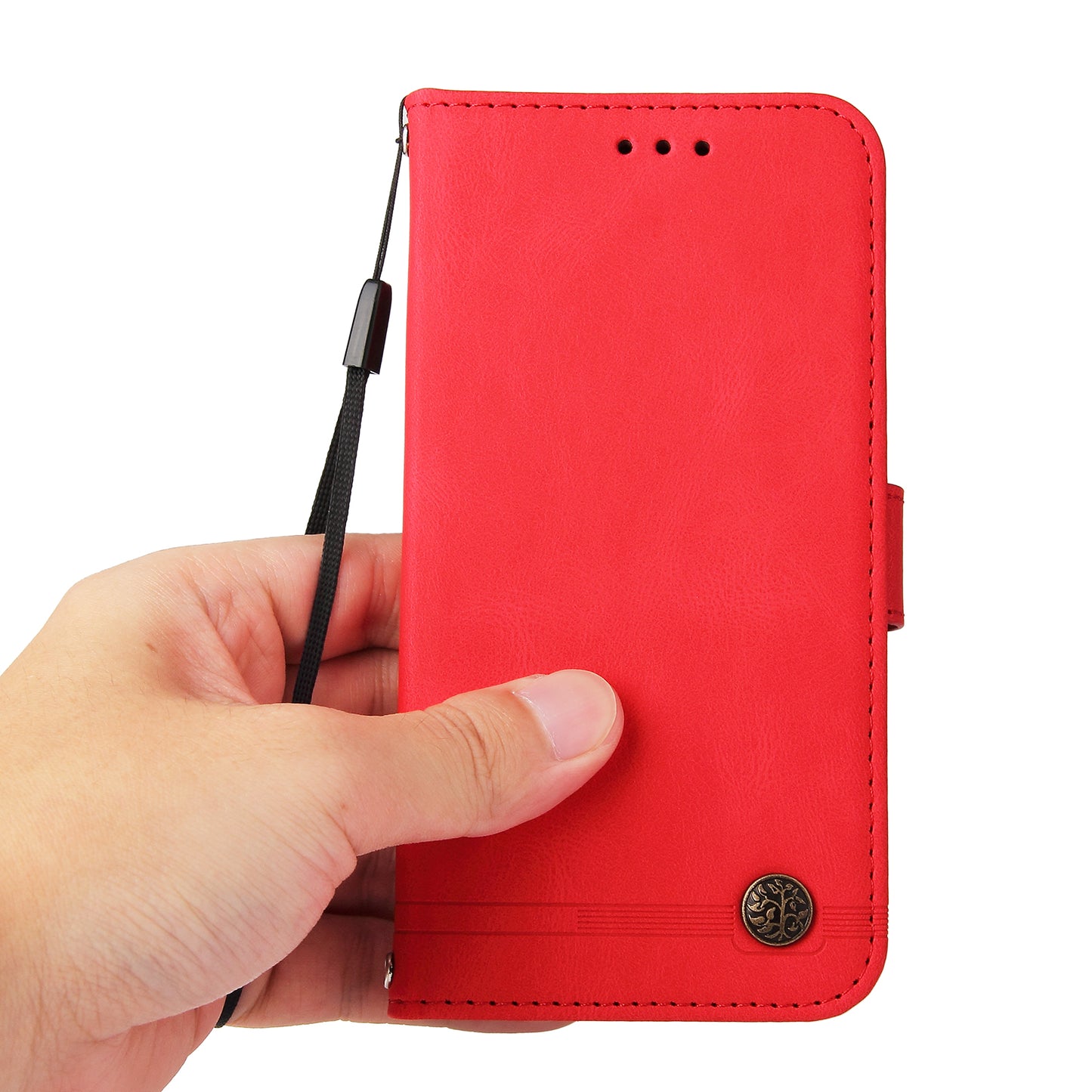 For Samsung Galaxy A06 Case Wallet Skin-Touch PU Leather Phone Cover - Red
