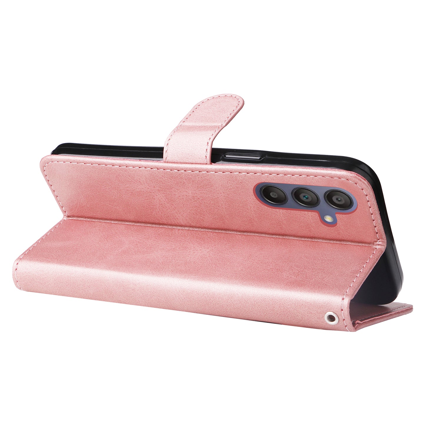 For Samsung Galaxy A16 5G / A16 4G Case Zipper Wallet Calf Texture PU Leather Phone Cover - Pink