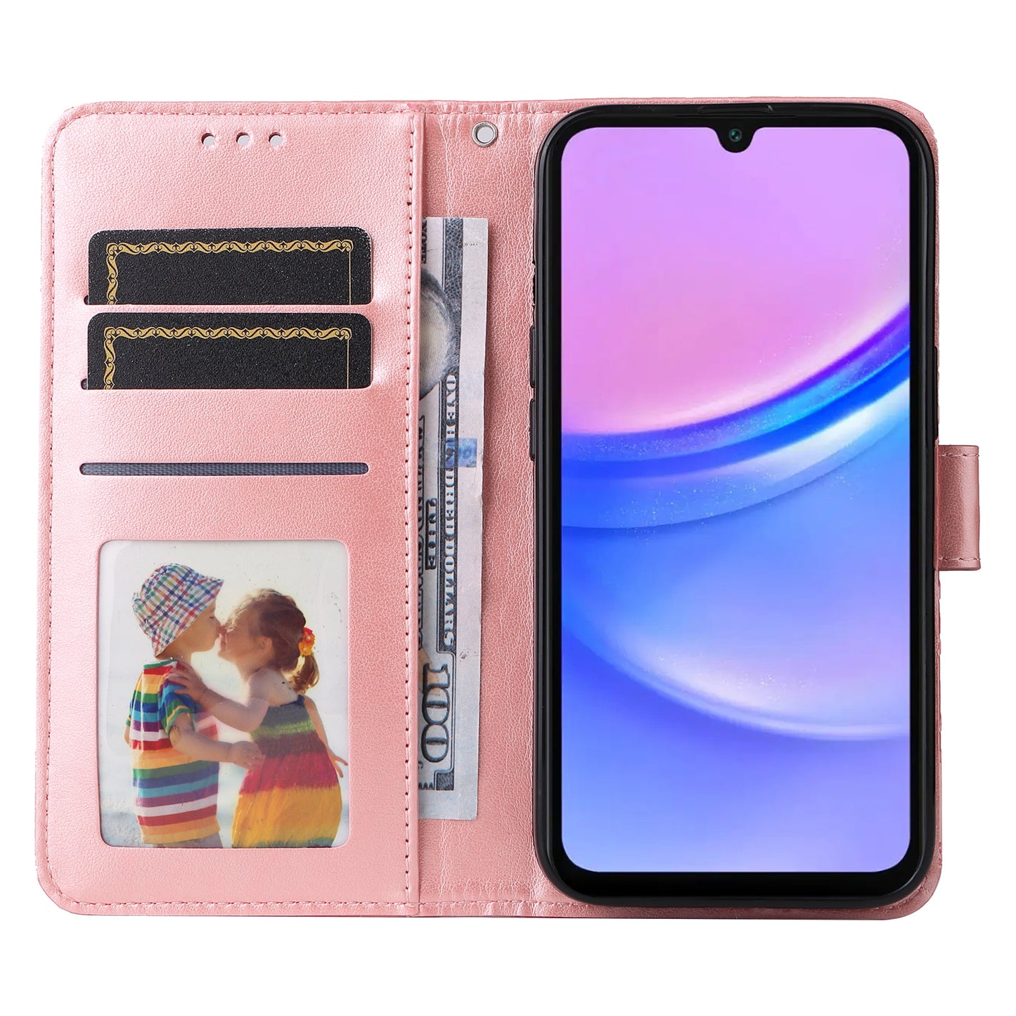 For Samsung Galaxy A16 5G / A16 4G Case Sunflower Imprint Leather Wallet Phone Cover - Pink