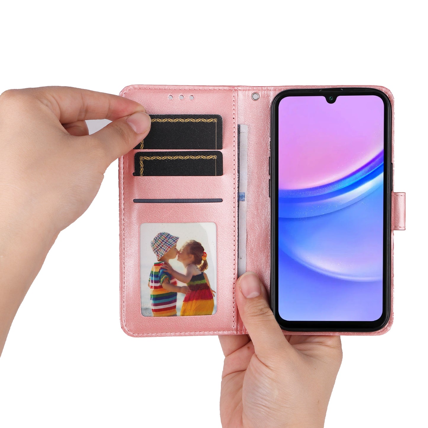 For Samsung Galaxy A16 5G / A16 4G Case Sunflower Imprint Leather Wallet Phone Cover - Pink