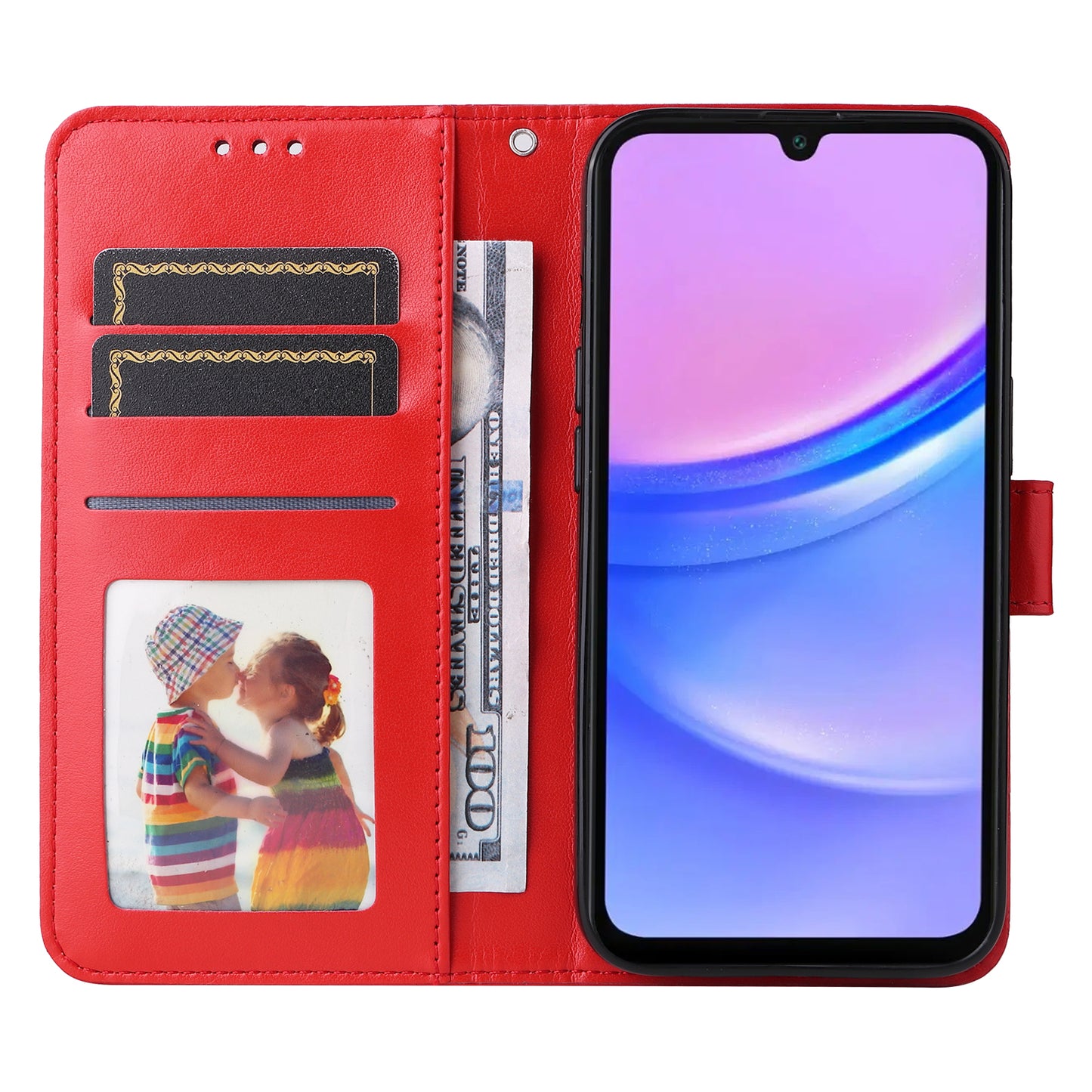 For Samsung Galaxy A16 5G / A16 4G Case Sunflower Imprint Leather Wallet Phone Cover - Red