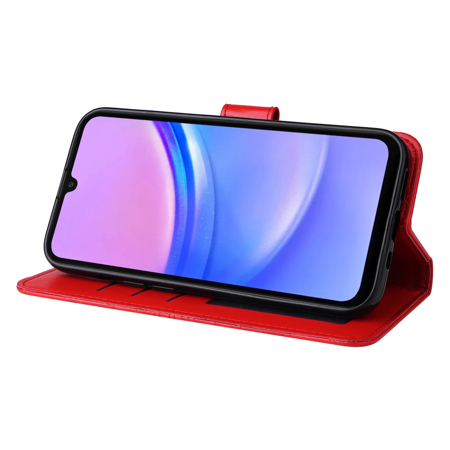 For Samsung Galaxy A16 5G / A16 4G Case Sunflower Imprint Leather Wallet Phone Cover - Red