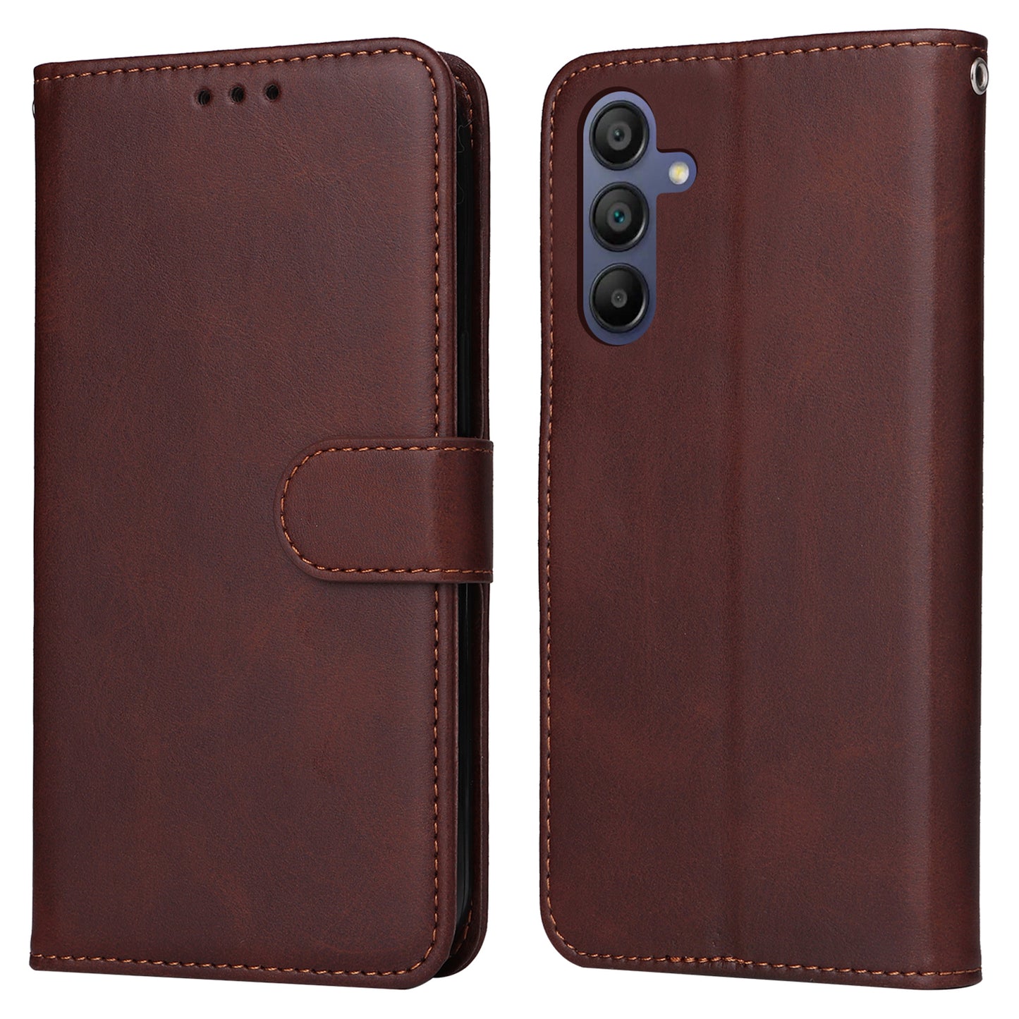 For Samsung Galaxy A16 5G / A16 4G Case PU Leather Phone Cover with Cash / Card Slots - Brown
