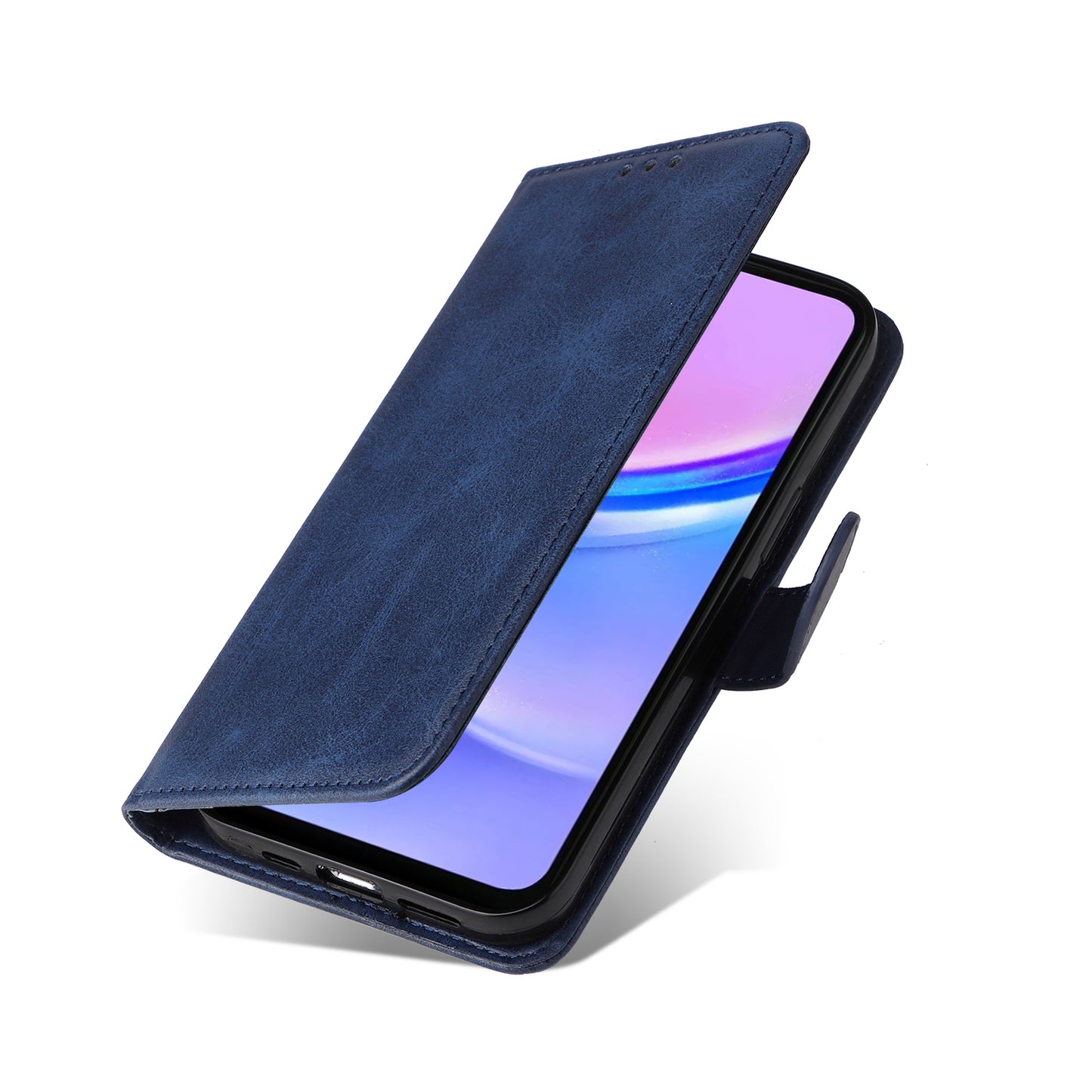 For Samsung Galaxy A16 5G / A16 4G Case PU Leather Phone Cover with Cash / Card Slots - Blue
