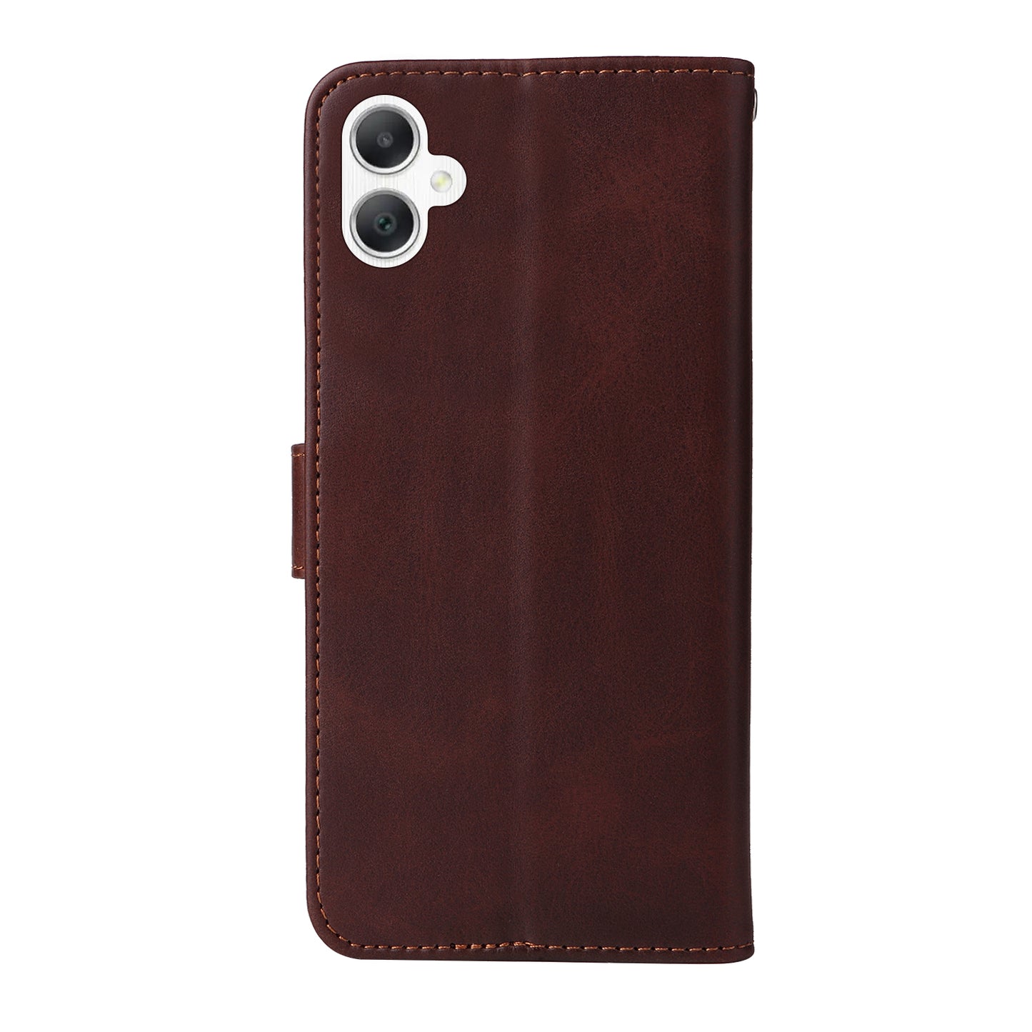 For Samsung Galaxy A06 Case PU Leather Phone Cover with Cash  /  Card Slots - Brown