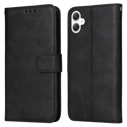 For Samsung Galaxy A06 Case PU Leather Phone Cover with Cash  /  Card Slots - Black