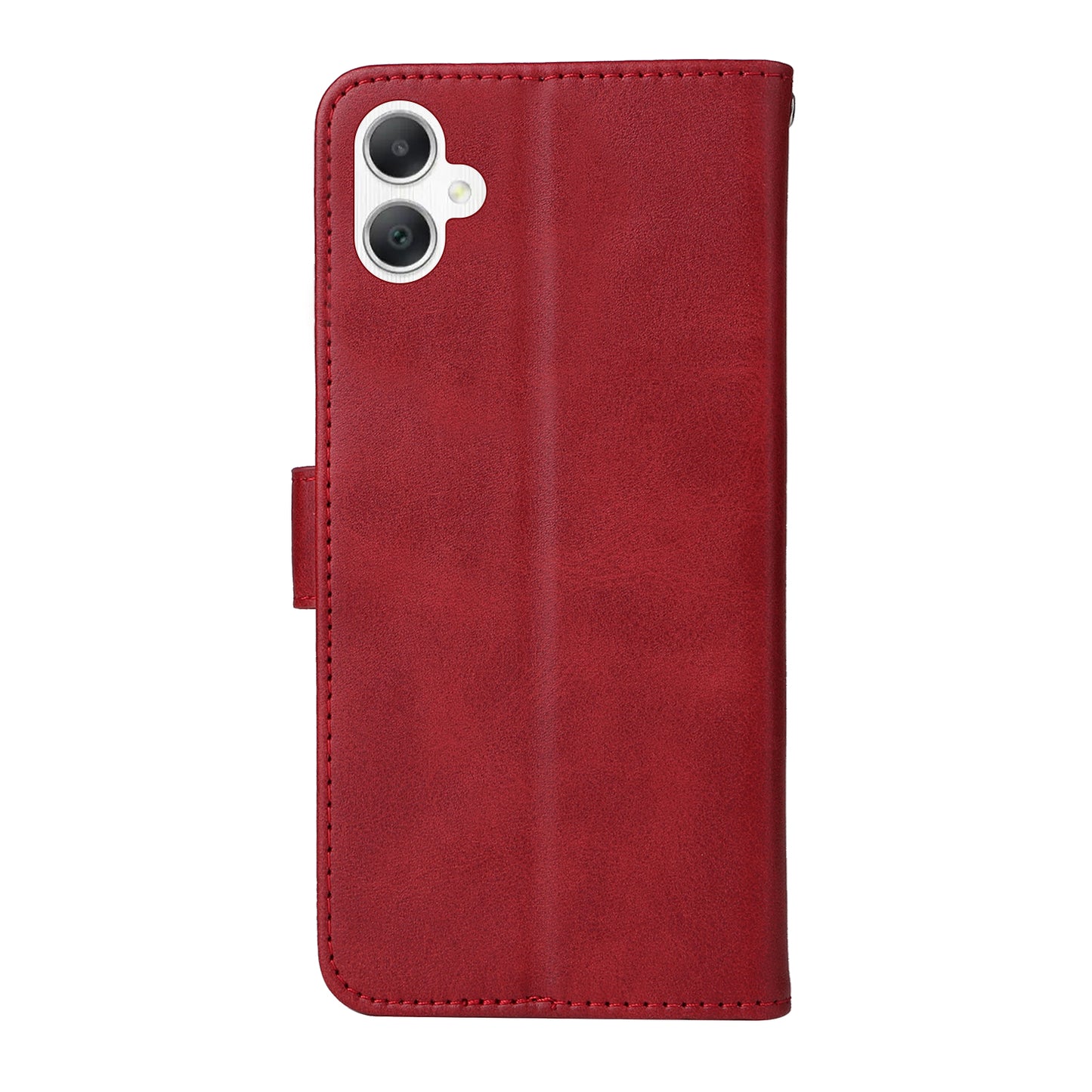 For Samsung Galaxy A06 Case PU Leather Phone Cover with Cash  /  Card Slots - Red