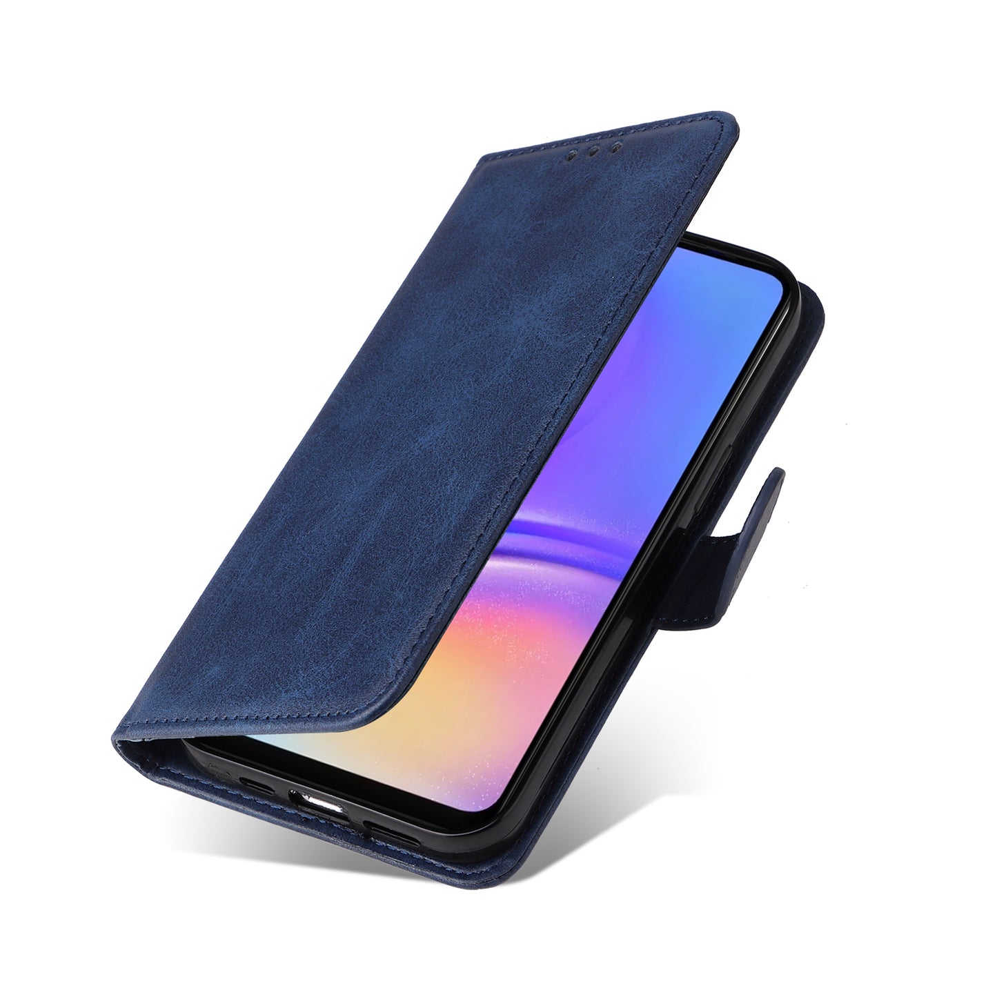 For Samsung Galaxy A06 Case PU Leather Phone Cover with Cash  /  Card Slots - Blue