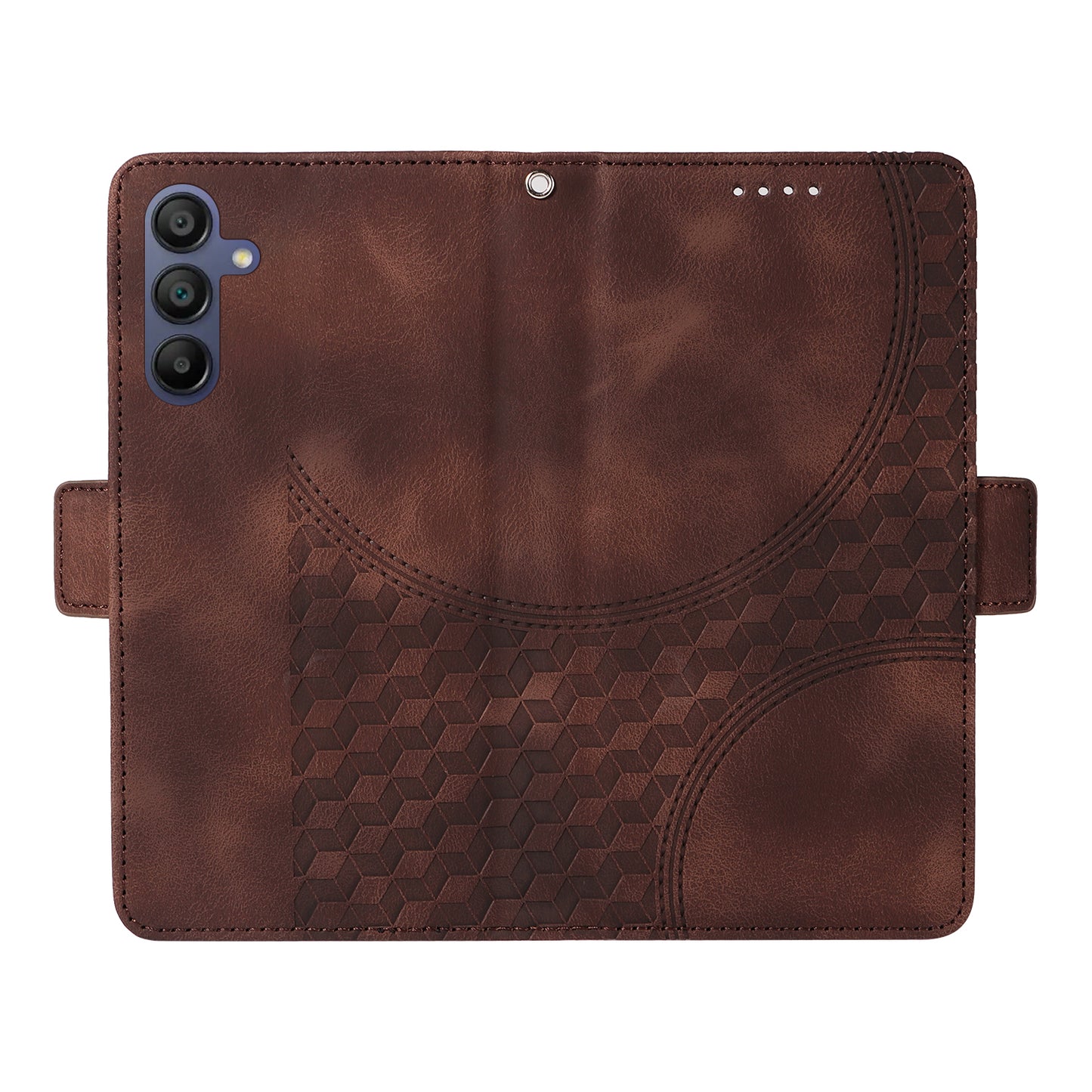For Samsung Galaxy A16 5G / A16 4G Case PU Leather Phone Cover Rhombus Starry Imprinted - Brown