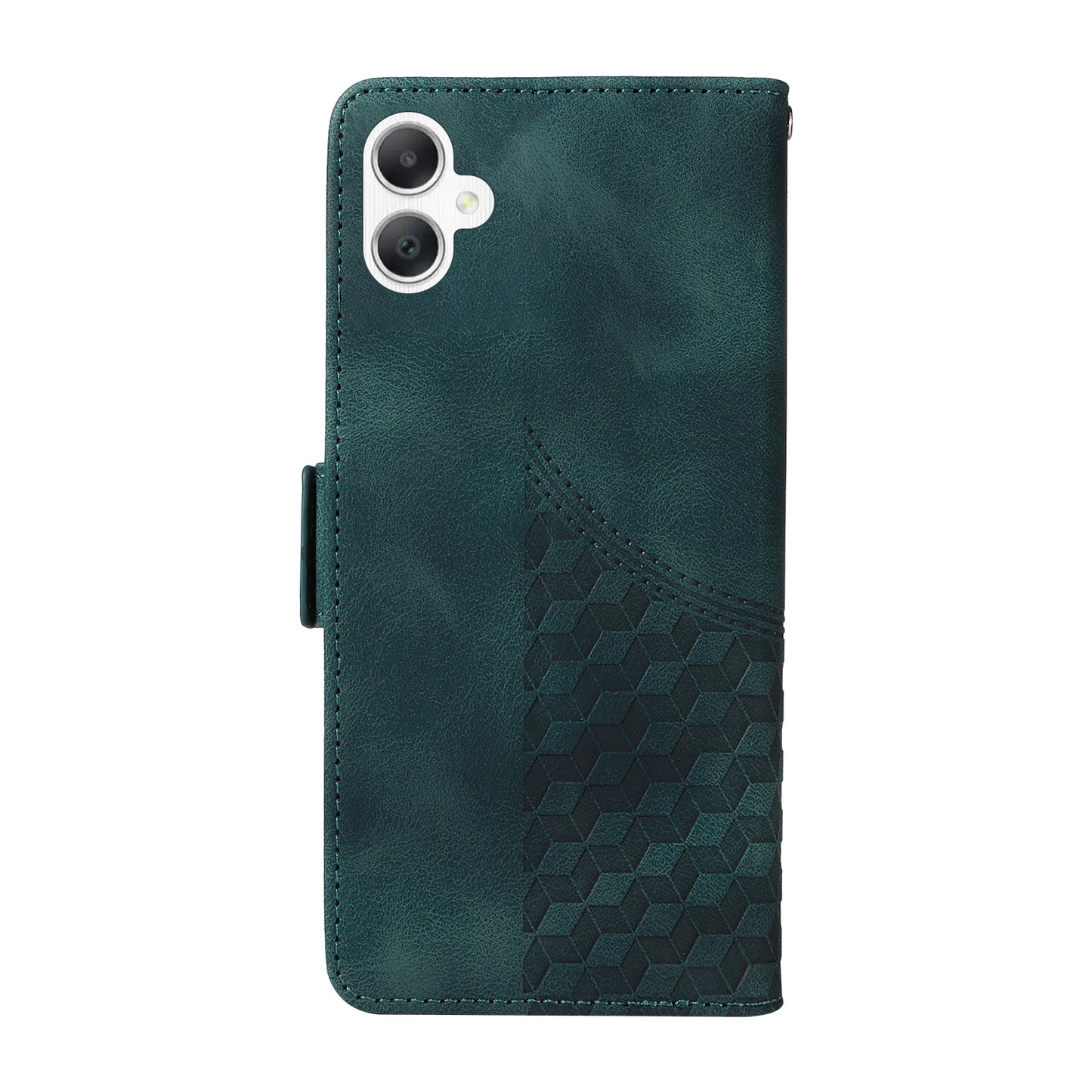 For Samsung Galaxy A06 Case PU Leather Phone Cover Rhombus Starry Imprinted - Green