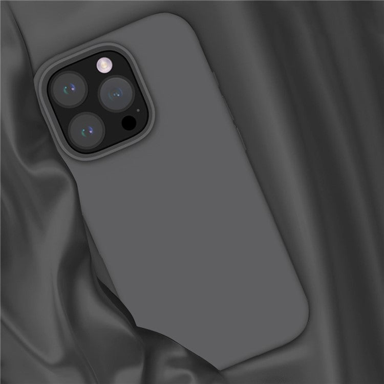 For iPhone 16 Pro Case PC+Liquid Silicone Anti-Scratch Lining Phone Cover - Blue Grey