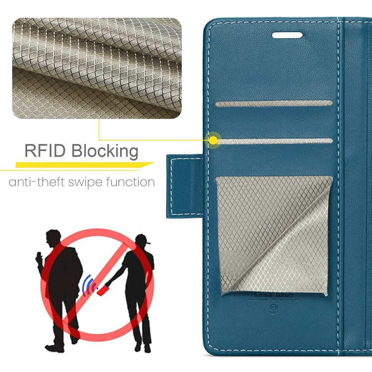 CASEME 023 Series For Google Pixel 9 Pro XL Case RFID Blocking Glossy Stand Phone Cover - Blue