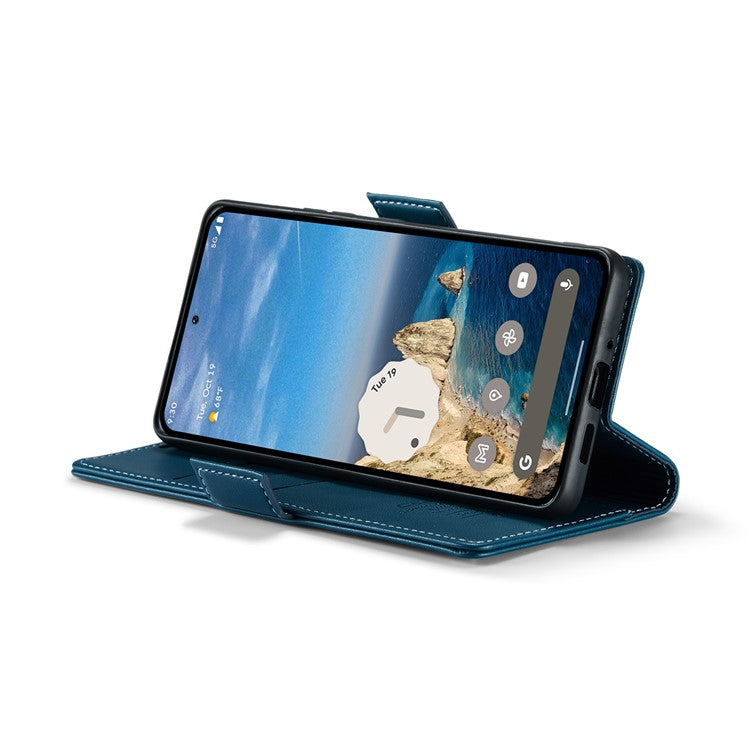 CASEME 023 Series For Google Pixel 9 Pro  /  Pixel 9 Case RFID Blocking Glossy Stand Phone Cover - Blue