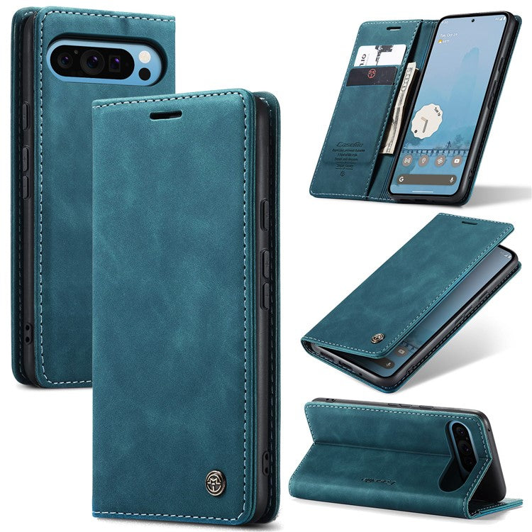 CASEME 013 Series For Google Pixel 9 Pro XL Case Card Holder Stand Leather Phone Cover - Blue