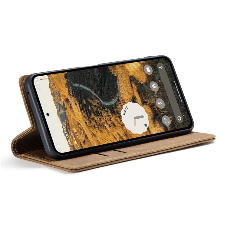CASEME 013 Series For Google Pixel 9 Pro XL Case Card Holder Stand Leather Phone Cover - Brown