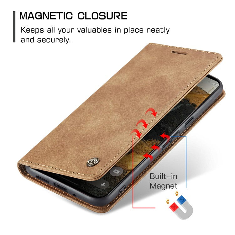 CASEME 013 Series For Google Pixel 9 Pro XL Case Card Holder Stand Leather Phone Cover - Brown