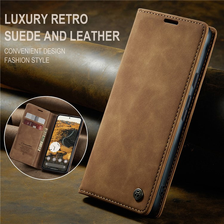 CASEME 013 Series For Google Pixel 9 Pro XL Case Card Holder Stand Leather Phone Cover - Brown