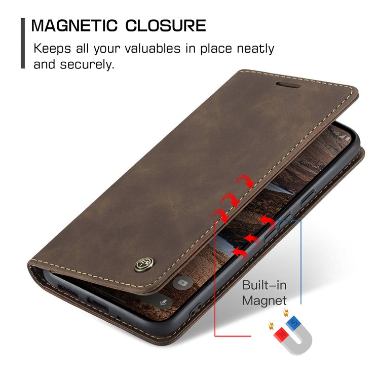 CASEME 013 Series For Google Pixel 9 Pro XL Case Card Holder Stand Leather Phone Cover - Coffee