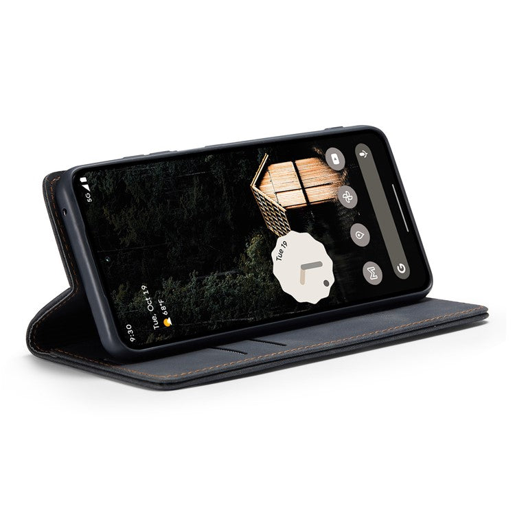 CASEME 013 Series For Google Pixel 9 Pro XL Case Card Holder Stand Leather Phone Cover - Black