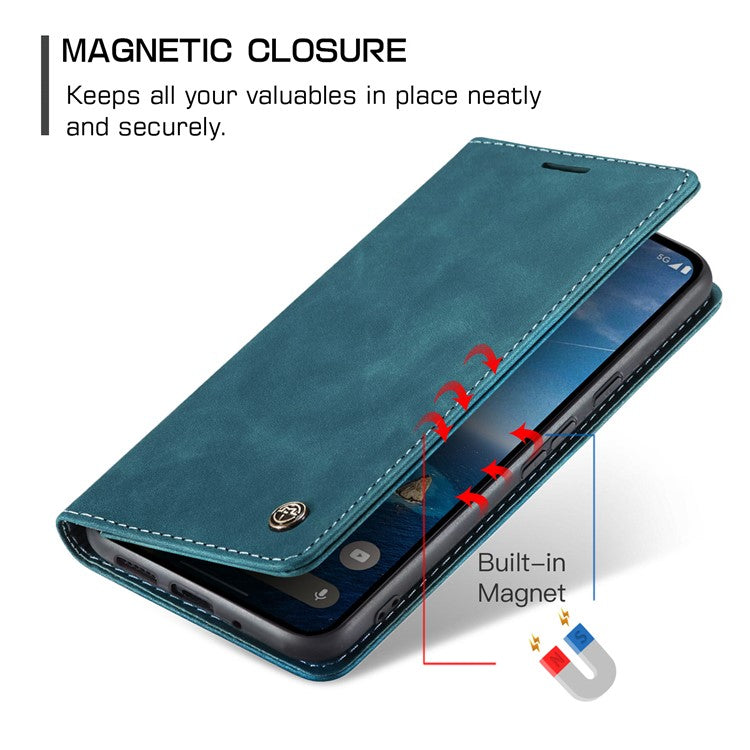 CASEME 013 Series For Google Pixel 9 Pro  /  Pixel 9 Case Card Holder Stand Leather Phone Cover - Blue