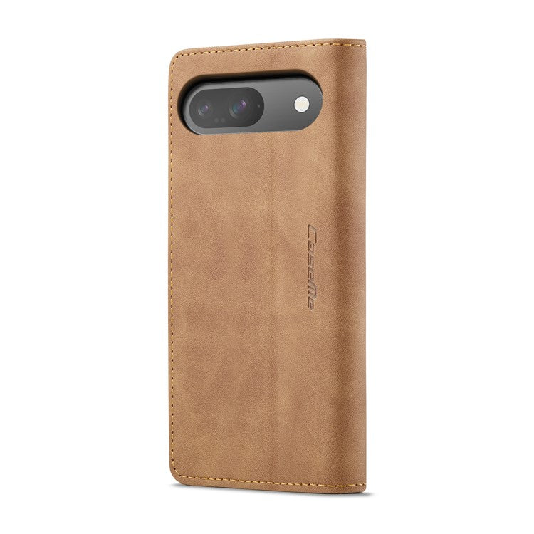 CASEME 013 Series For Google Pixel 9 Pro  /  Pixel 9 Case Card Holder Stand Leather Phone Cover - Brown