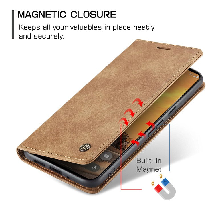 CASEME 013 Series For Google Pixel 9 Pro  /  Pixel 9 Case Card Holder Stand Leather Phone Cover - Brown