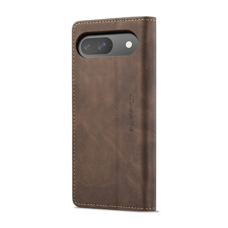 CASEME 013 Series For Google Pixel 9 Pro  /  Pixel 9 Case Card Holder Stand Leather Phone Cover - Coffee