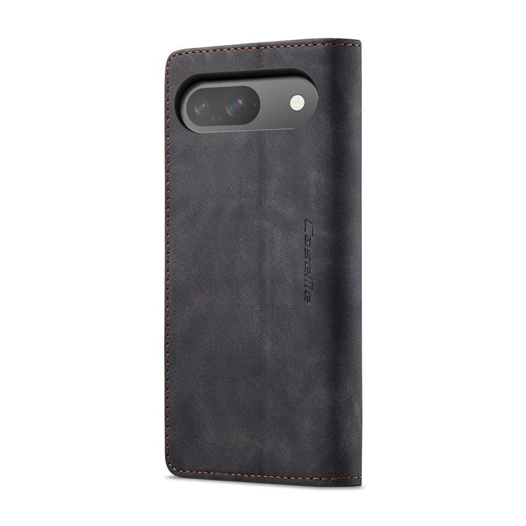 CASEME 013 Series For Google Pixel 9 Pro  /  Pixel 9 Case Card Holder Stand Leather Phone Cover - Black