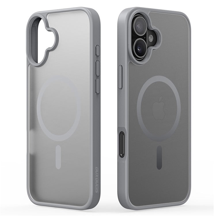 DUX DUCIS Yind Series For iPhone 16 Plus Case Compatible with MagSafe PC+TPU Matte Phone Cover - Grey