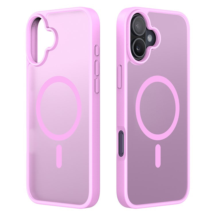 DUX DUCIS Yind Series For iPhone 16 Matte Case Compatible with MagSafe PC+TPU Phone Cover - Rose Pink