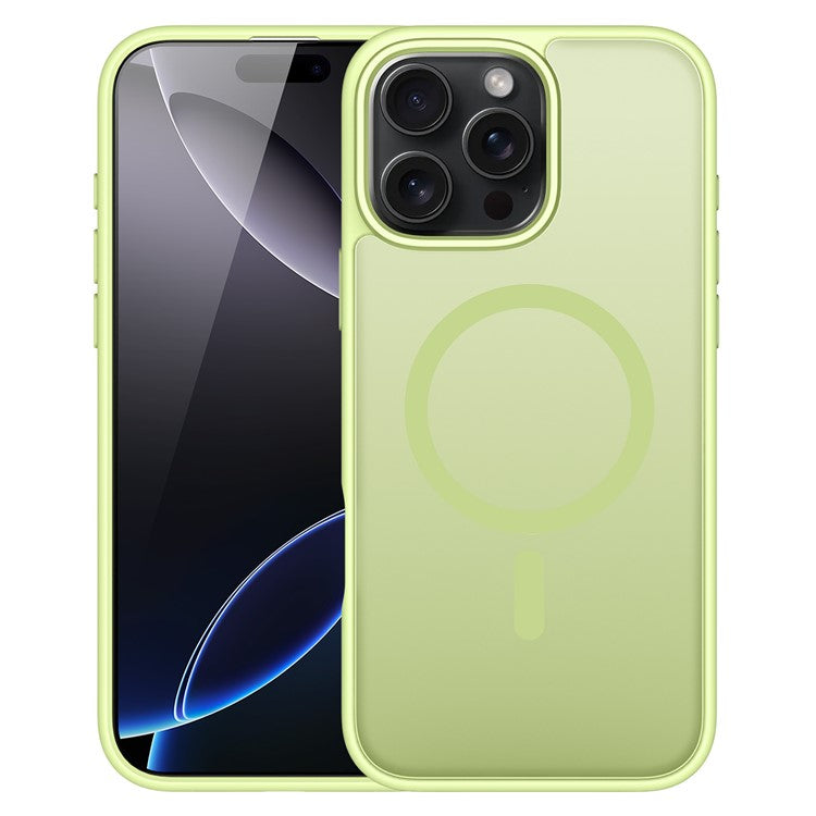 DUX DUCIS Yind Series For iPhone 16 Pro Magnetic Case Airbag Corners PC+TPU Matte Phone Cover - Green
