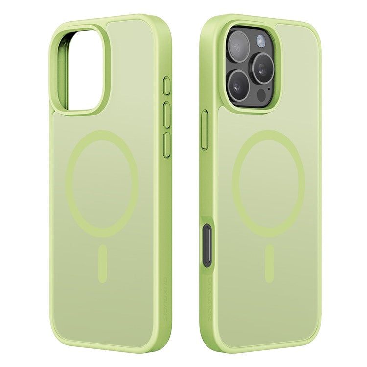 DUX DUCIS Yind Series For iPhone 16 Pro Magnetic Case Airbag Corners PC+TPU Matte Phone Cover - Green