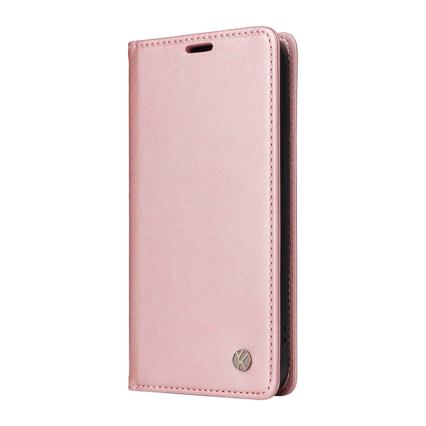 YIKATU YK-001 For Samsung Galaxy A06 Case Stand Leather Phone Cover Strong Magnetic Closure - Rose Gold