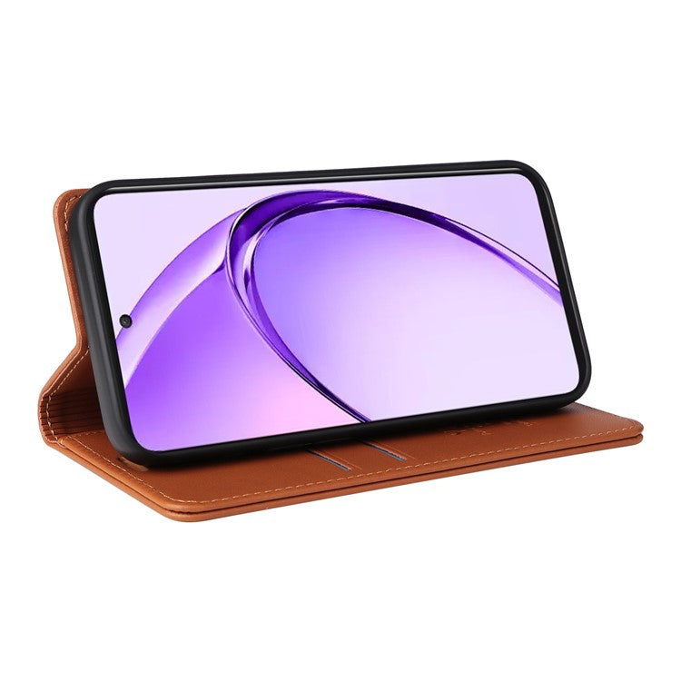 YIKATU YK-001 For Oppo A3 Pro (Global) 5G / A3 Pro (India) 5G Case Stand Leather Phone Cover Strong Magnetic Closure - Brown