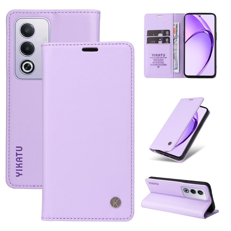 YIKATU YK-001 For Oppo A3 Pro (Global) 5G / A3 Pro (India) 5G Case Stand Leather Phone Cover Strong Magnetic Closure - Light Purple