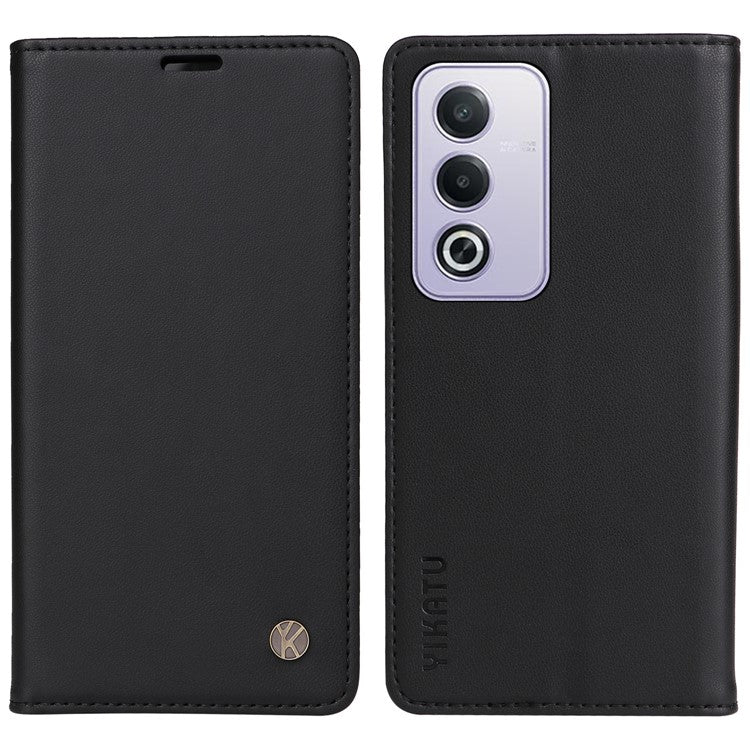 YIKATU YK-001 For Oppo A3 Pro (Global) 5G / A3 Pro (India) 5G Case Stand Leather Phone Cover Strong Magnetic Closure - Black