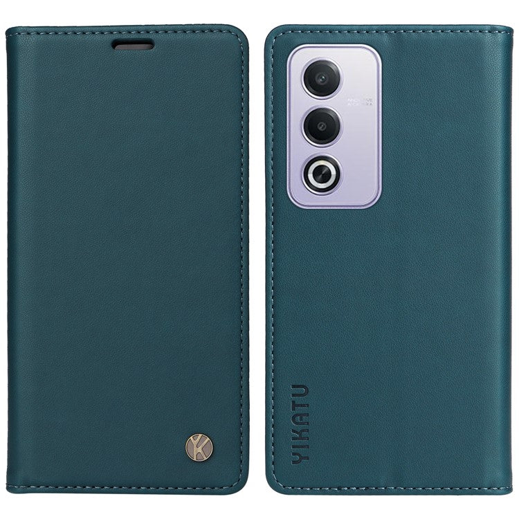 YIKATU YK-001 For Oppo A3 Pro (Global) 5G / A3 Pro (India) 5G Case Stand Leather Phone Cover Strong Magnetic Closure - Green