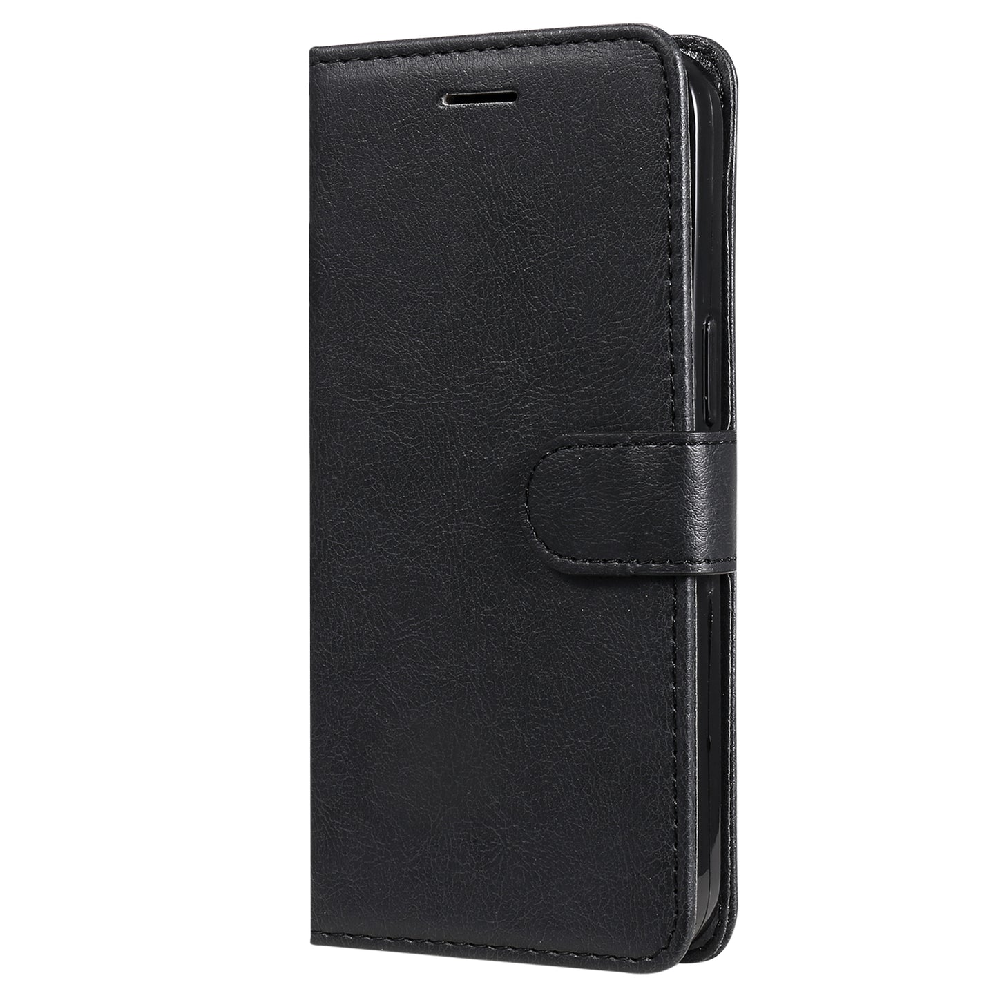 KT Leather Series-2 for Samsung Galaxy A16 5G / A16 4G Case Solid Color Leather Phone Cover Wallet Stand - Black