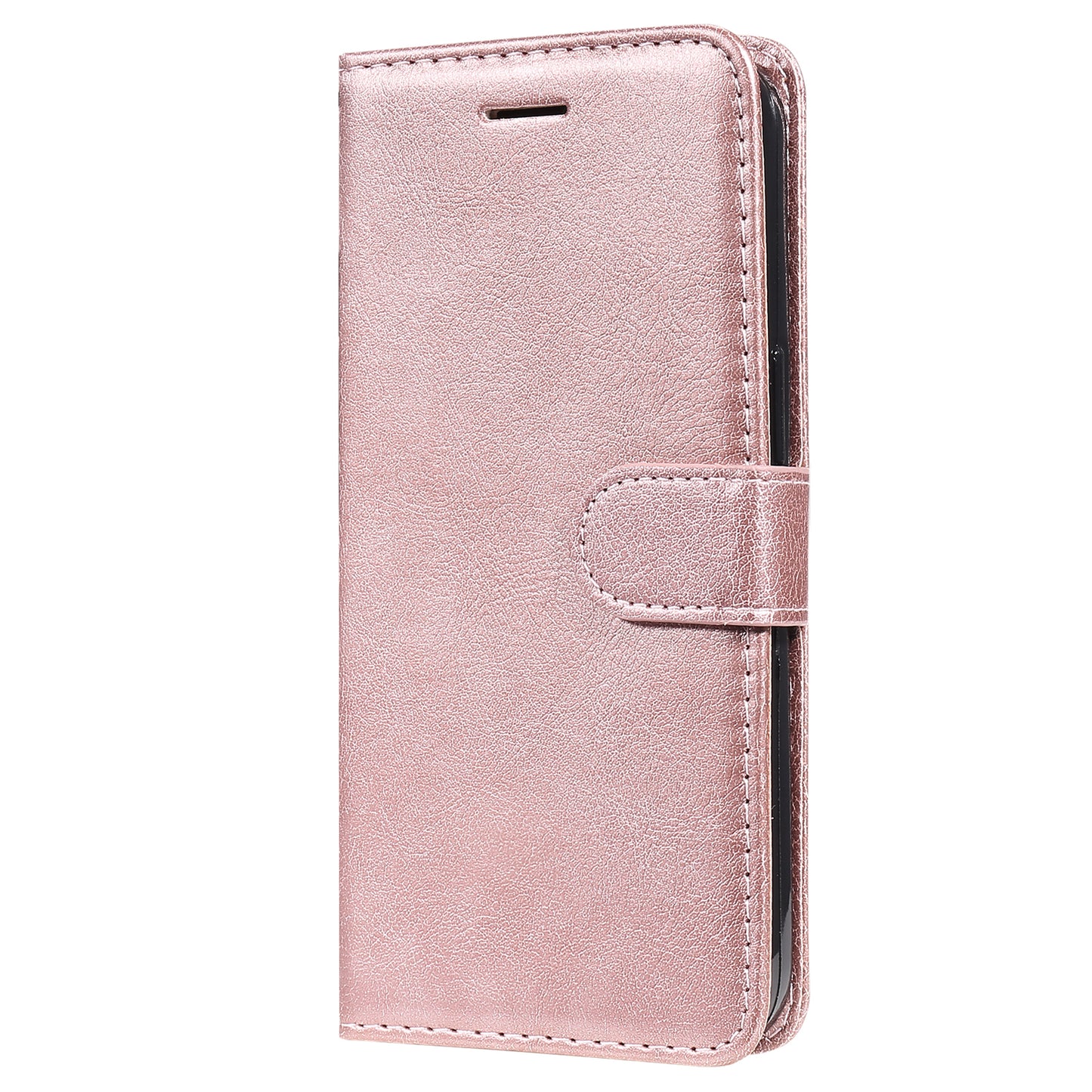 KT Leather Series-2 for Samsung Galaxy A16 5G / A16 4G Case Solid Color Leather Phone Cover Wallet Stand - Rose Gold