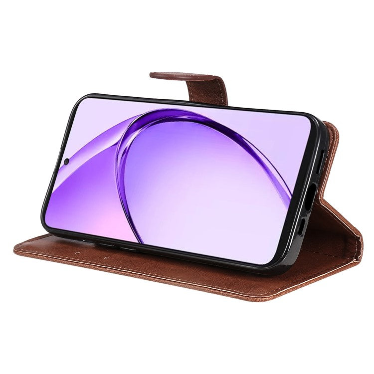 KT Leather Series-2 for Oppo A3 Pro (Global) 5G / A3 Pro (India) 5G Case Solid Color Leather Phone Cover Wallet Stand - Brown