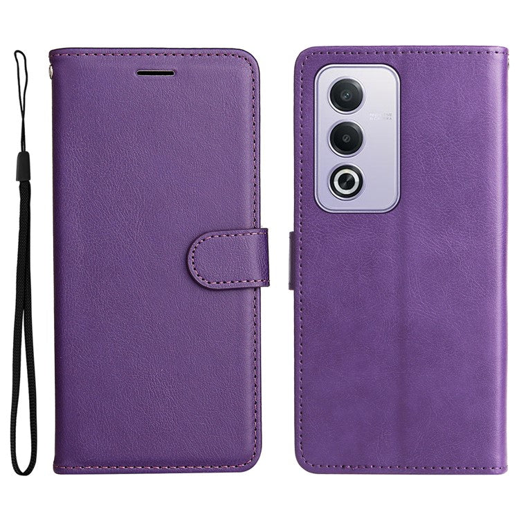 KT Leather Series-2 for Oppo A3 Pro (Global) 5G / A3 Pro (India) 5G Case Solid Color Leather Phone Cover Wallet Stand - Purple