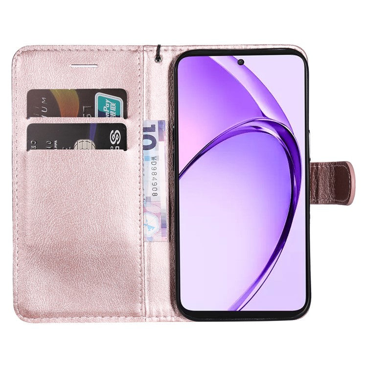KT Leather Series-2 for Oppo A3 Pro (Global) 5G / A3 Pro (India) 5G Case Solid Color Leather Phone Cover Wallet Stand - Rose Gold