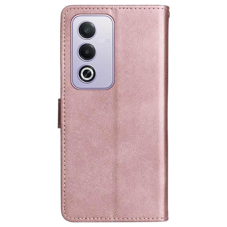 KT Leather Series-2 for Oppo A3 Pro (Global) 5G / A3 Pro (India) 5G Case Solid Color Leather Phone Cover Wallet Stand - Rose Gold