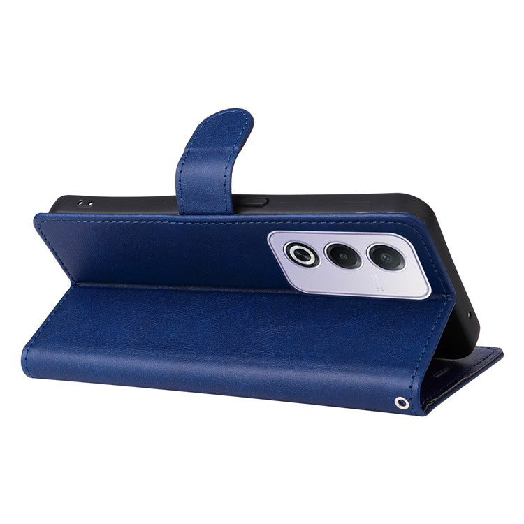 KT Leather Series-2 for Oppo A3 Pro (Global) 5G / A3 Pro (India) 5G Case Solid Color Leather Phone Cover Wallet Stand - Blue