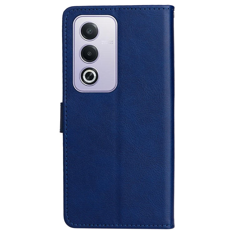 KT Leather Series-2 for Oppo A3 Pro (Global) 5G / A3 Pro (India) 5G Case Solid Color Leather Phone Cover Wallet Stand - Blue