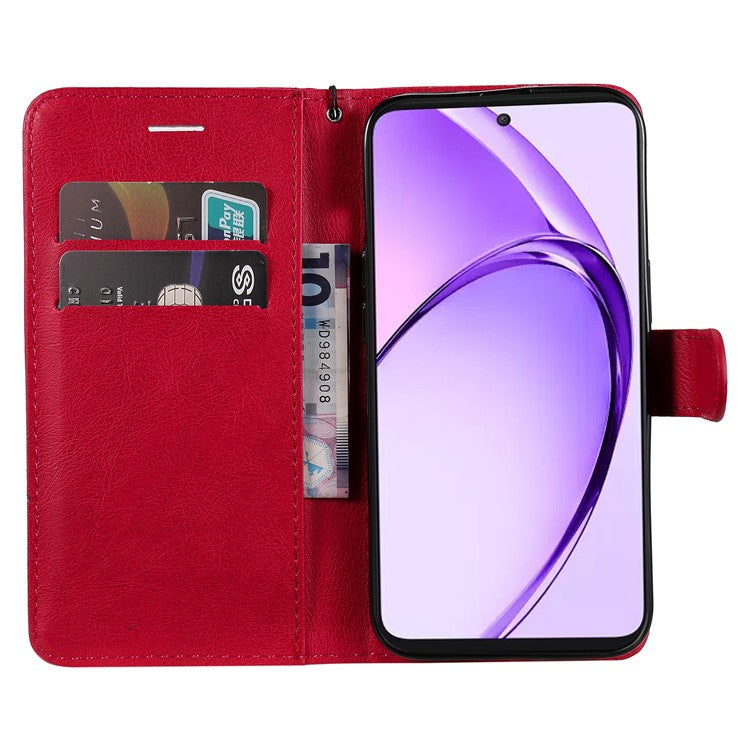 KT Leather Series-2 for Oppo A3 Pro (Global) 5G / A3 Pro (India) 5G Case Solid Color Leather Phone Cover Wallet Stand - Red