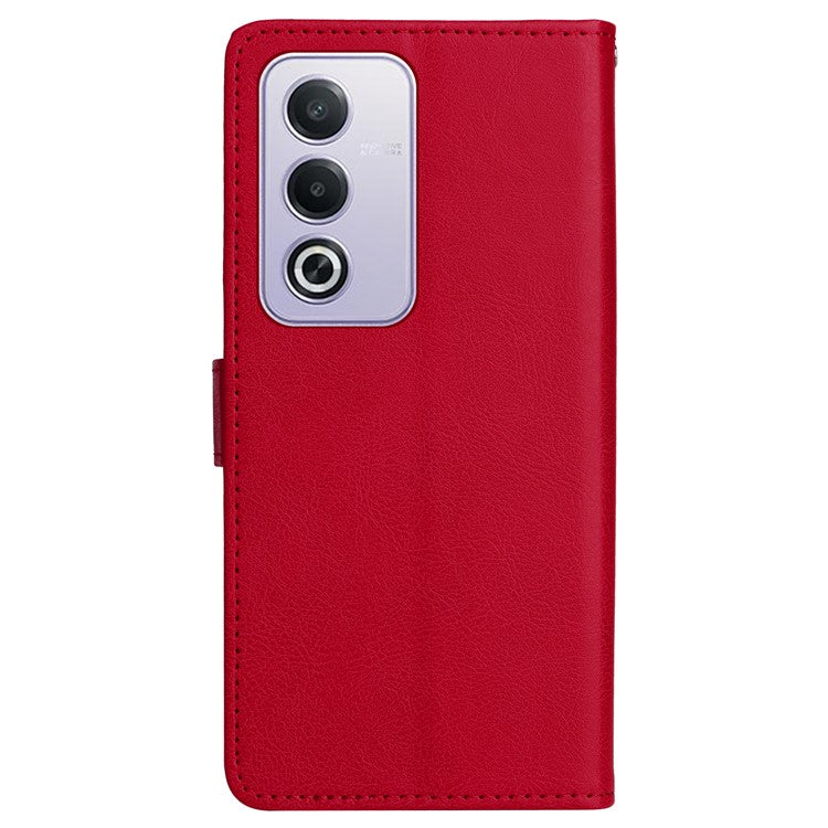 KT Leather Series-2 for Oppo A3 Pro (Global) 5G / A3 Pro (India) 5G Case Solid Color Leather Phone Cover Wallet Stand - Red