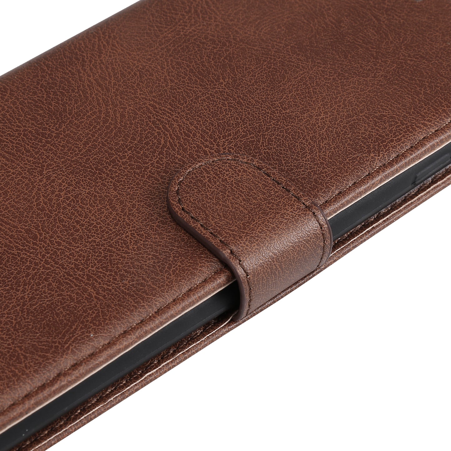 KT Leather Series-2 for Samsung Galaxy A06 Case Solid Color Leather Phone Cover Wallet Stand - Brown