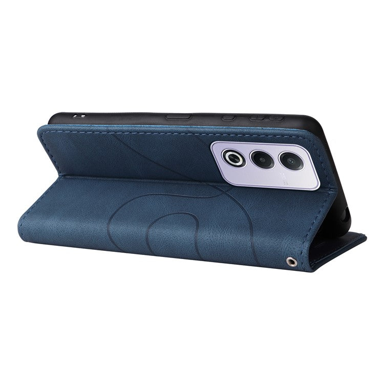 KT Leather Series-1 For Oppo A3 Pro (Global) 5G / A3 Pro (India) 5G Leather Case Color Splicing Phone Cover Wallet Stand - Blue