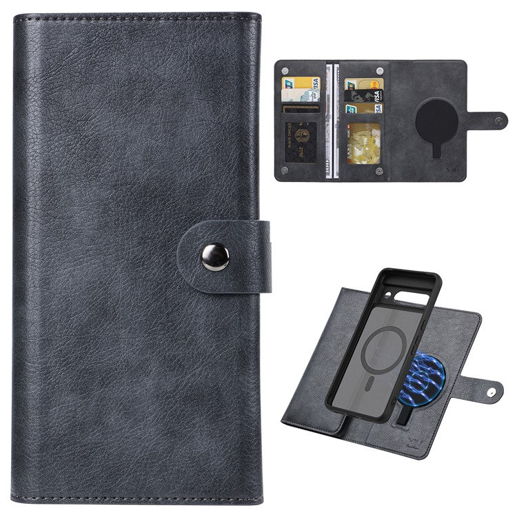 VILI GVA Series for Google Pixel 8a Magnetic Case Detachable PU Leather Wallet Phone Cover - Black